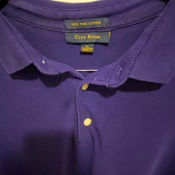 Club Room Short Sleeve Polo Shirt Mens XL Purple Casual AL0059 - Picture 5 of 7